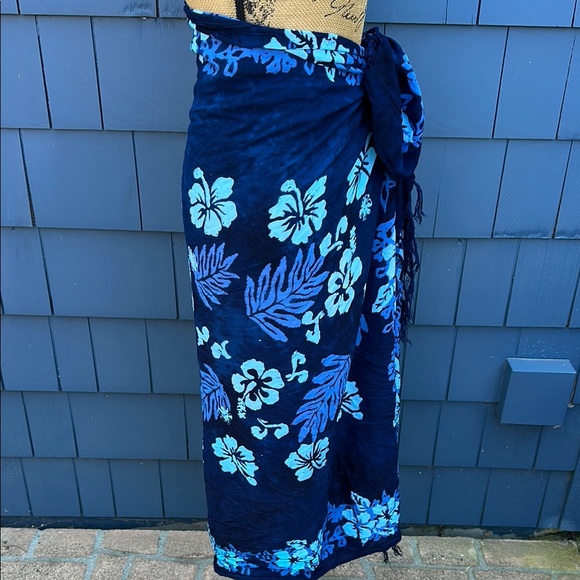 Tropical Blue Sarong Swim Cover-Up - Picture 4 of 11